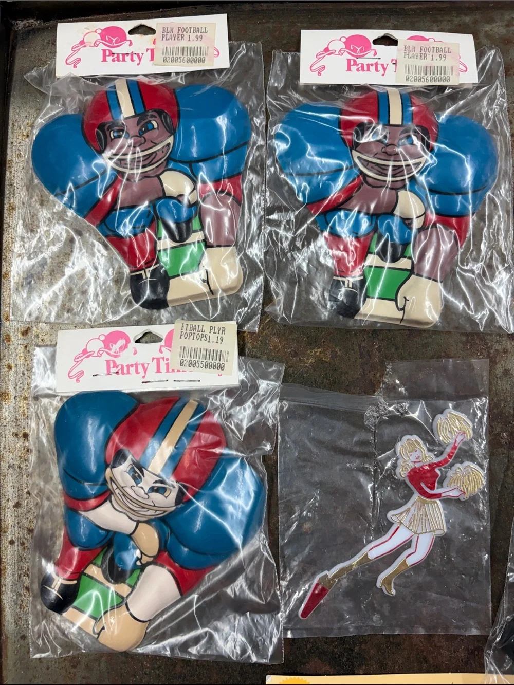 VTG Football Party Decoration Cake Topper Bundle 18 Pcs.  Various Conditions